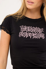 Worship Enough Cap Sleeve Tee Black