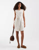 Vero Moda linen mix utility pocket detail belted mini dress in cream