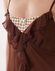 Miss Selfridge chiffon frill trim beach mini dress in chocolate