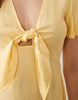 Vero Moda Tall crinkle textured woven tie front mini dress in golden yellow