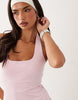 4505 active halter neck tennis dress with under shorts in pastel pink