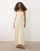 shirred cami midi sundress in buttermilk