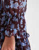 Wednesday's Girl floral print floaty V-neck midi dress in burgundy and blue