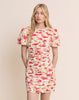 Nobody's Child Fabienne cotton ruched puff sleeve mini dress in rose print