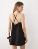 low back tailored mini dress in black