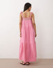 Iisla & Bird beach maxi dress with shirred detailing in pink