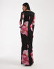 Vero Moda Tall long sleeve mesh maxi dress in black with overblown floral