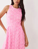 VILA floral jacquard midaxi dress in bonbon pink