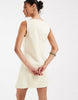 denim fit and flare mini dress in buttermilk