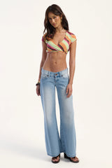 Motel Espera Top Mixed Orange Stripe