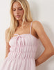 cami with shirring detail mini dress in lilac