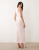 knit cotton blend racer maxi dress in pink