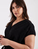 ONLY Curve tie waist mini dress in black