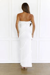 Stay Effortless Strapless Maxi Dress White
