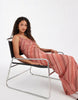 Vero Moda chevron knit crochet cami midi dress in pink