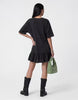 Noisy May dropped hem t-shirt dress with seam detailing in washed black