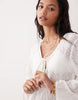 Esmée knit tie front maxi beach dress cover up in white