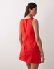 slash neck keyhole mini sundress in fiery red