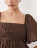 Abercrombie & Fitch floaty babydoll mini dress in brown