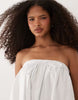 bandeau trapeze mini dress in white