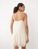 Abercrombie & Fitch v neck ruffle hem mini dress in cream