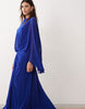 ARRANGE drop waist grecian draped cape sleeve maxi dress in cobalt blue