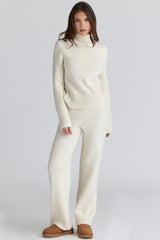 ivory merino wool roll neck sweater