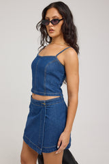 Thrills Marley Wrap Skirt Union Blue