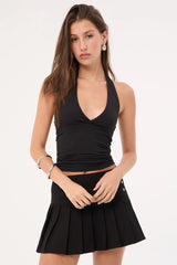 Luck & Trouble Anya Pleated Skirt Black