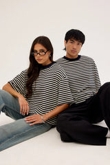 Lioness Bloom Short Sleeve White Navy Stripe