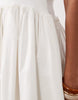 scoop ribbed bodice with poplin skirt mini dress in white