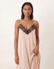 v-neck cami maxi sundress with lace overlay in stripes