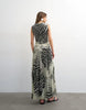 Topshop mesh zebra print drop waist maxi dress in mono