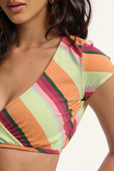 Motel Espera Top Mixed Orange Stripe