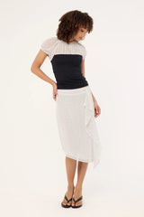 Motel Naria Top CFN White Basic Polka Black