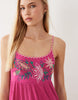 Accessorize embroidered tie back maxi dress in bright pink