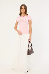 Perfect Stranger Sunday Club Longline Cap Sleeve Tee Pink