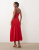 Mango strappy cami maxi dress in bright red