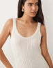 knit ladder stitch maxi dress in ecru