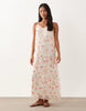 VILA Petite lace trim cami midaxi dress in white floral print