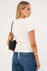 Perfect Stranger Aurora Keyhole Top White