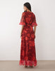 Hope & Ivy flutter sleeve contrast wrap maxi dress in red floral