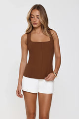 Minimalist Vibe Tailored Top Brown