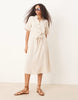 JDY linen mix midi shirt dress in beige