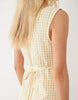 v neck mini dress in cream gingham