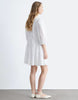 & Other Stories embroidered mini dress with front tie detail and tiered hem in white