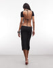Frankies Bikinis x Jennie Kim open back knit midi dress in black