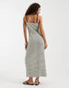 Vero Moda stretch crochet knit cami maxi dress in black and cream stripe
