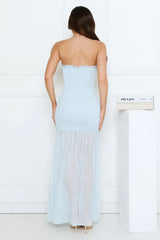 Petal Sunbeam Strapless Maxi Dress Blue