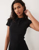 Brave Soul short sleeve mini shirt dress in black
